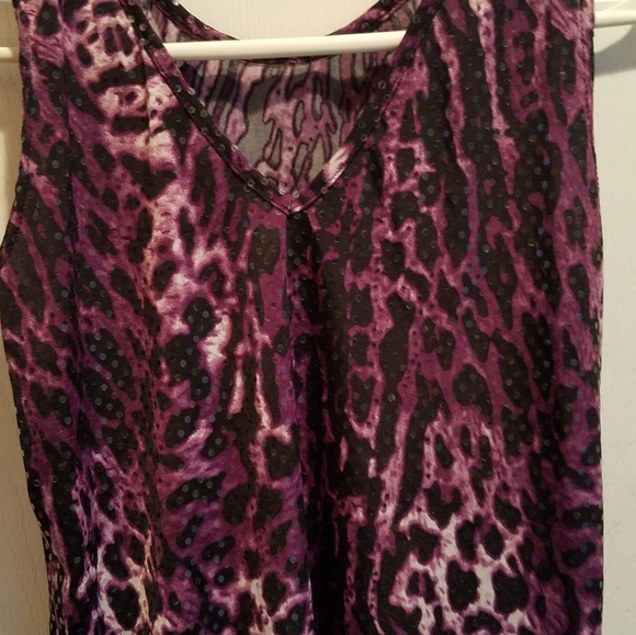 ATOC size small purple leopard print top - Picture 3 of 4